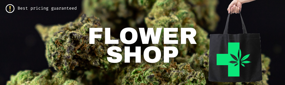 Basic text graphic with white lettering and hemp flower from surgeonsolution.io in the background