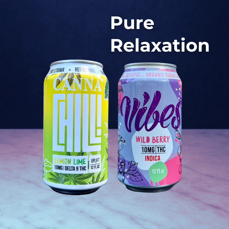 10mg Canna Chill and Vibes resting on top of a purple granite background