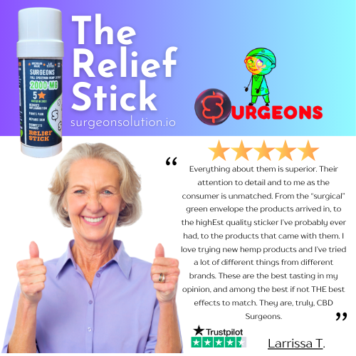 The Relief Stick 2000mg - Full Spectrum CBD & Hemp Extracted Oils - Athlete Strength Sport Stick