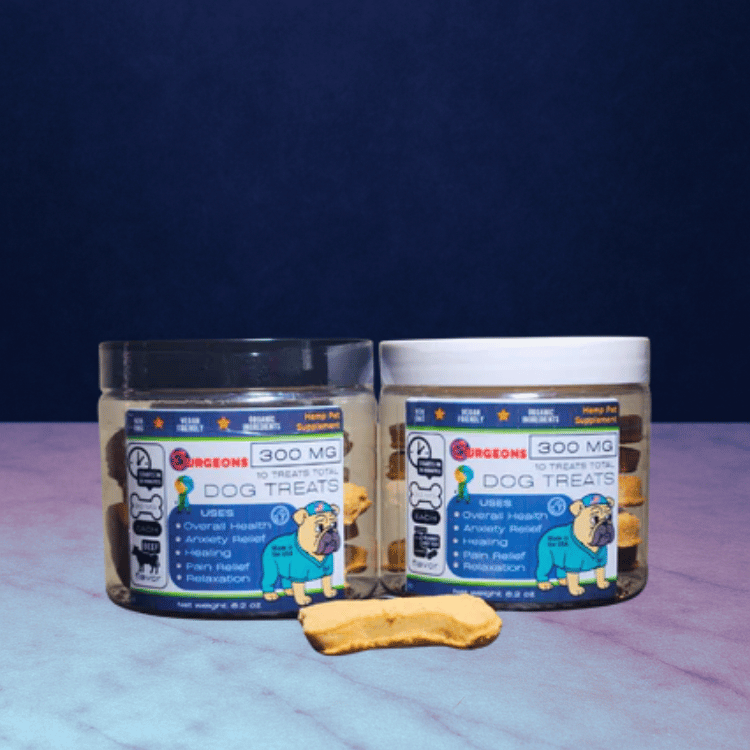 Surgeons CBD & Hemp Dog Treats - Beef or Peanut Butter Flavor