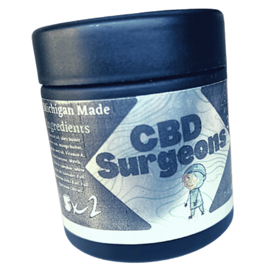 Black jar of 4000mg topical solution by Surgeons. For extreme pain, arthritis and inflammation.