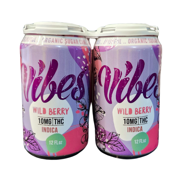 4 Pack - Wild Berry Vibes Seltzers - 10mg Delta 9 THC