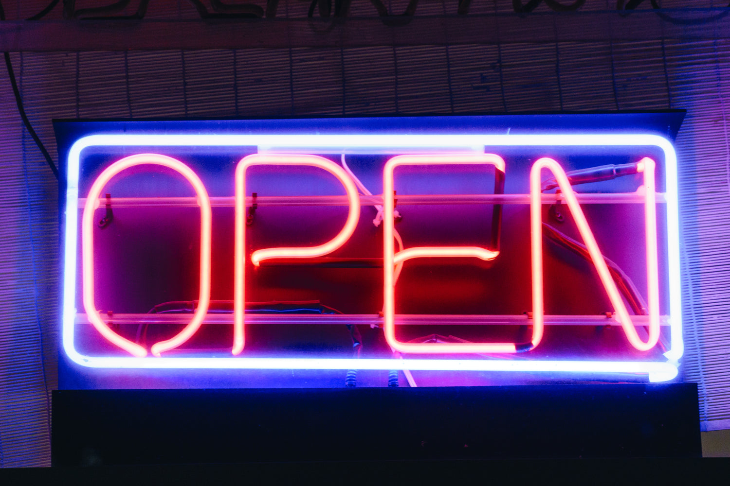 Open neon sign